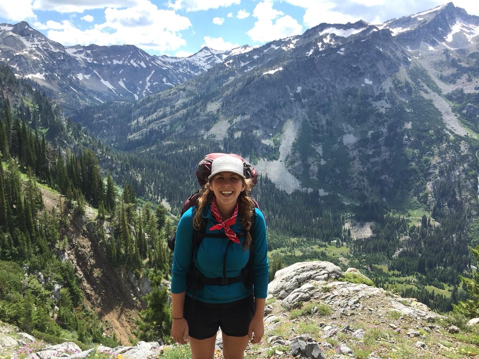 Hilary Sager hiking Oregon's mountains